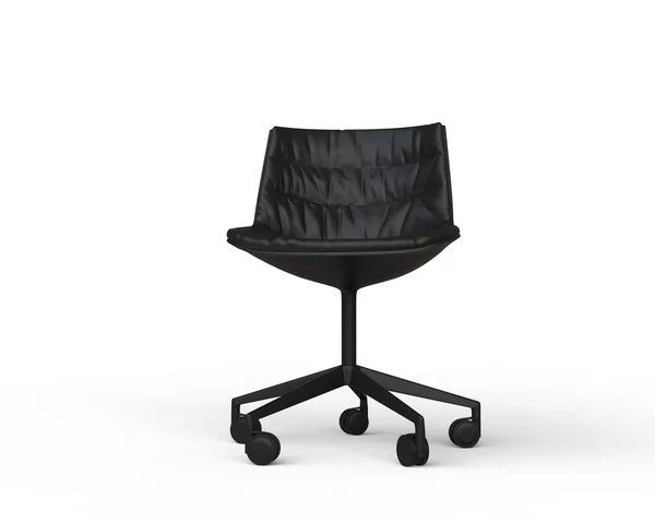 白色背景上的黑色现代办公椅. — 图库照片