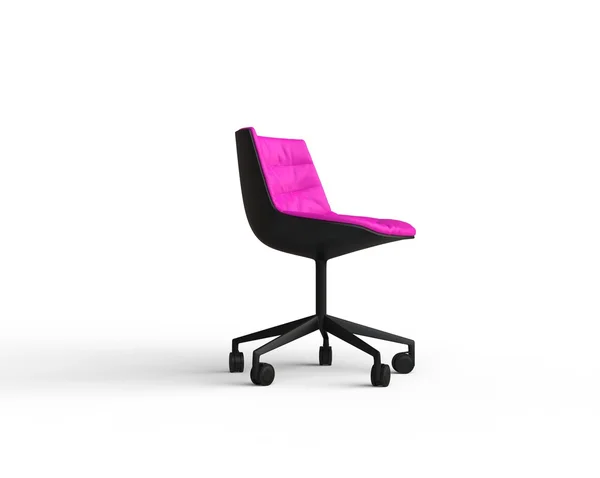 Pink modern office chair on white background - side view. — Stock Photo, Image