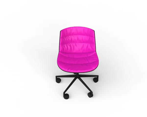 Silla de oficina moderna rosa sobre fondo blanco - vista frontal . — Foto de Stock