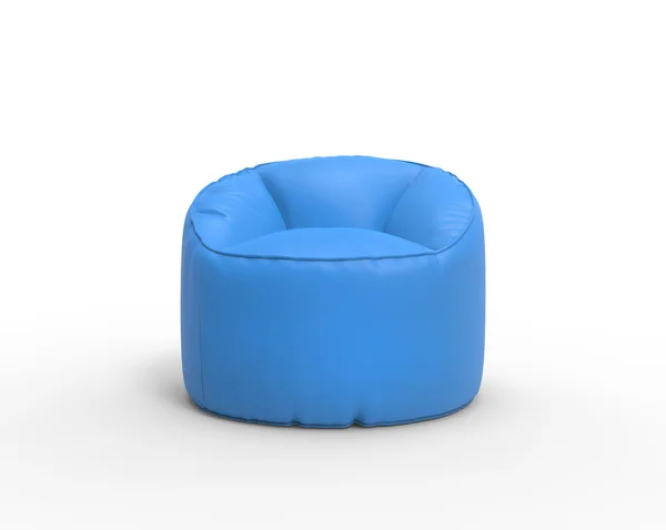 Bright blue lazy chair isolated on white background. — Stock Photo, Image