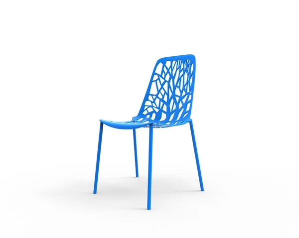 Moderna ljusa blå plast stol — Stockfoto