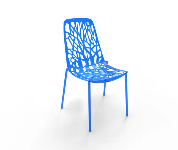 Moderna sedia di plastica blu — Foto Stock
