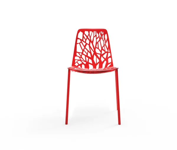 Moderno brillante rojo claro silla de plástico — Foto de Stock
