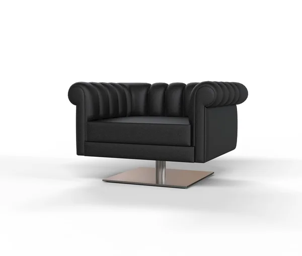 Moderne zwarte lederen fauteuil — Stockfoto