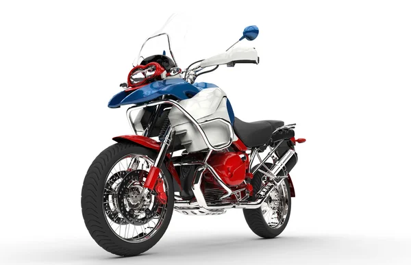 Red White and Blue Bike Front View — Stock Photo, Image