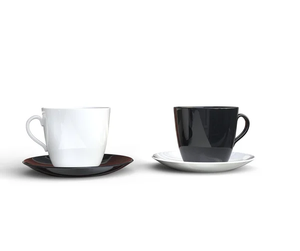 Tasses à café noir et blanc — Photo