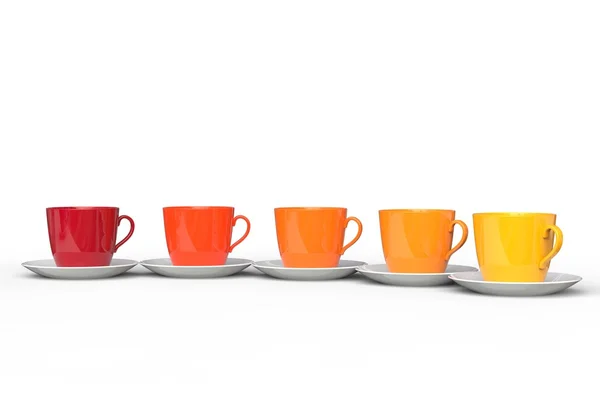 Warme kleur koffie Cups — Stockfoto