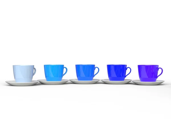 Cold Color Coffee Cups — Stock Photo, Image