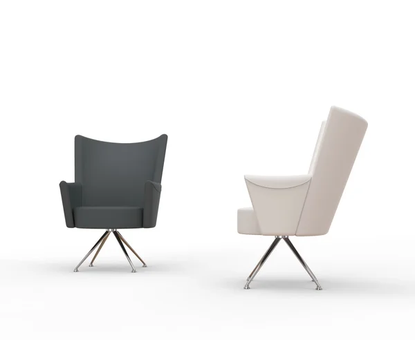 Modern fotel - szürke és fehér — Stock Fotó