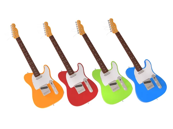 Jasné a šťastné elektrické kytary — Stock fotografie
