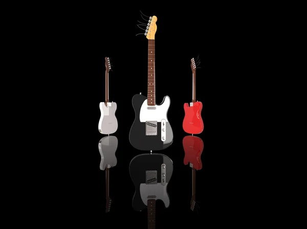 Elektrische gitaren met reflecties — Stockfoto