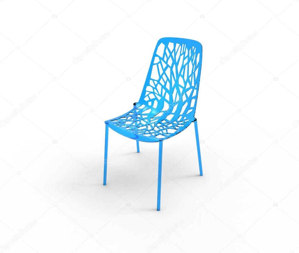 Modern Bright Blue Plastic Chair