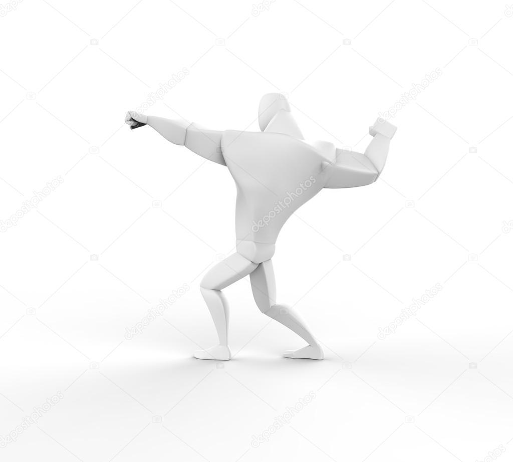 3D Athlete Power Posing - side view.