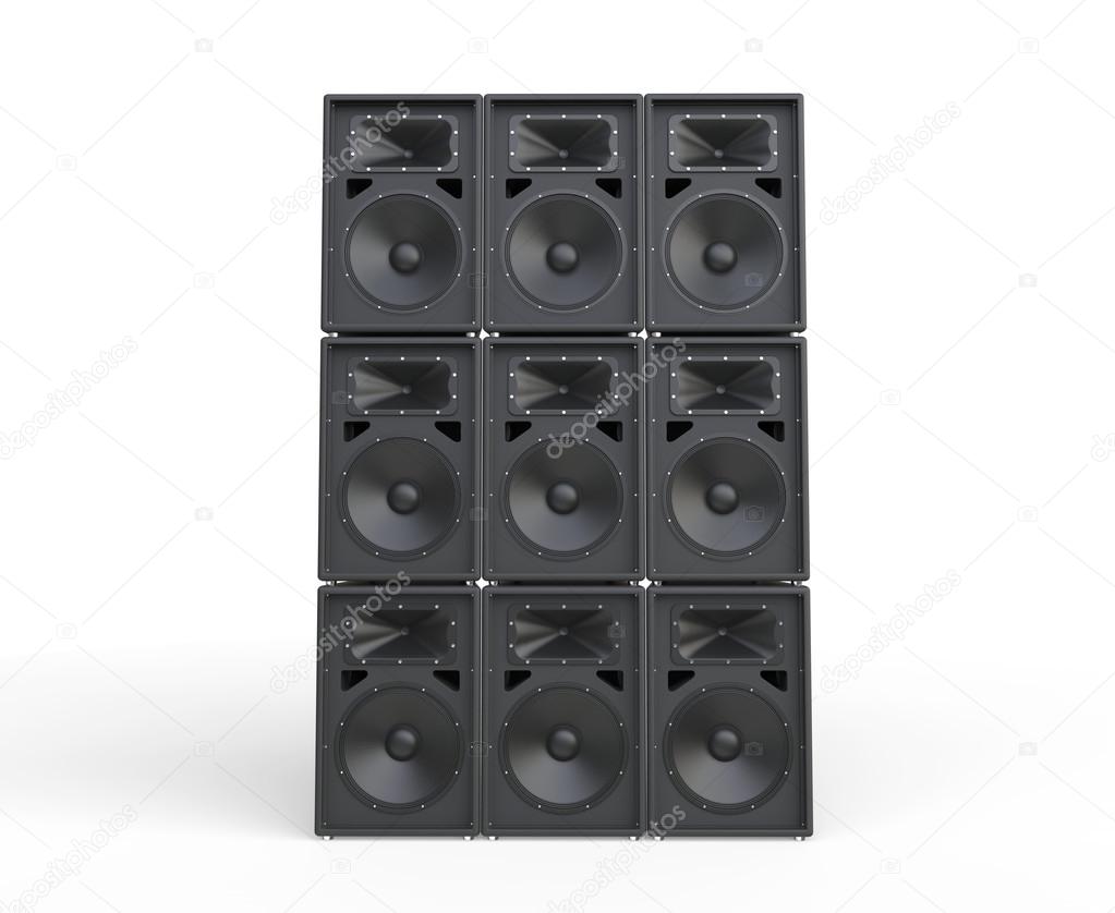 Loudspeakers stacked