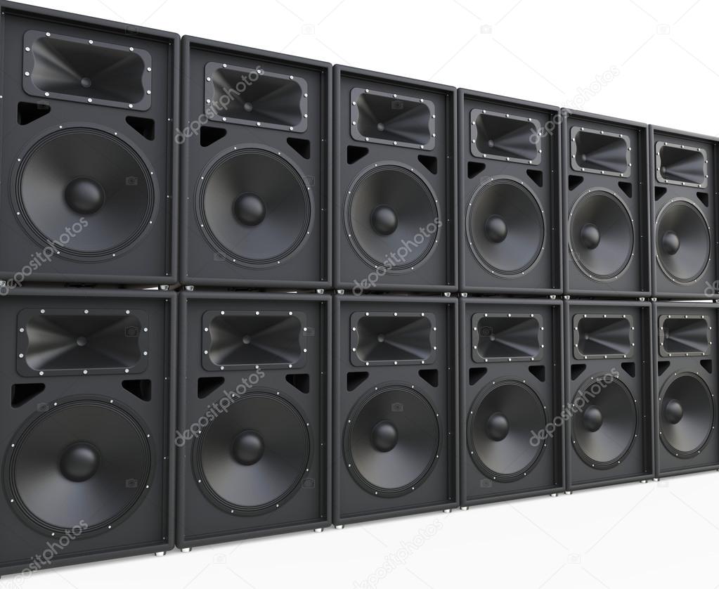 Endless rows of loudspeakers