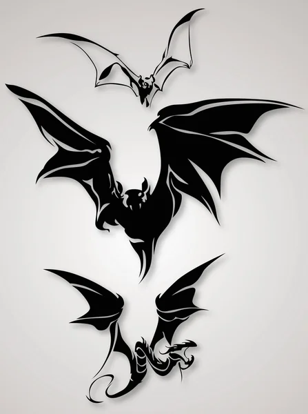 Dessins tribaux chauve-souris — Image vectorielle