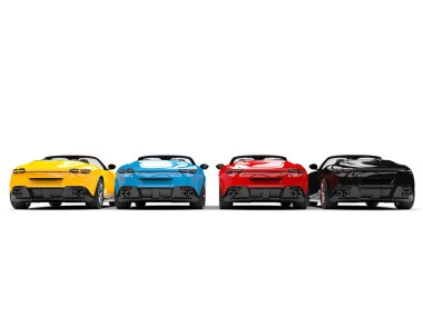 Renkli modern hızlı elektrikli spor arabalar - arka plan