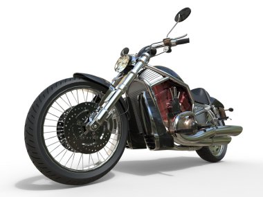 Güçlü Vintage motosiklet - kırmızı motor