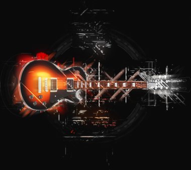 Hard Rock gitar - soyut illüstrasyon