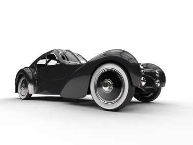 Siyah Vintage konsept otomobil - tekerlek portre
