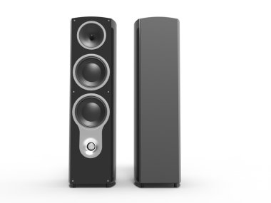 Parlak siyah hoparlörler - Önden Görünüm