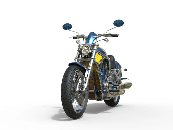 青と黄色のアオシマ バイク — ストック写真