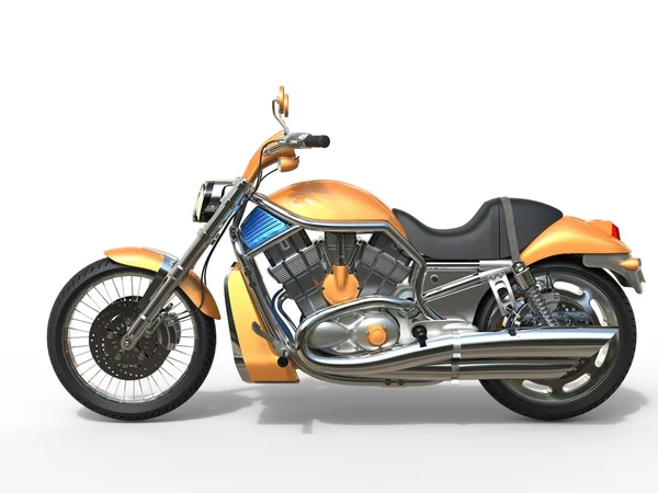 Motocicleta amarela - Vista lateral — Fotografia de Stock