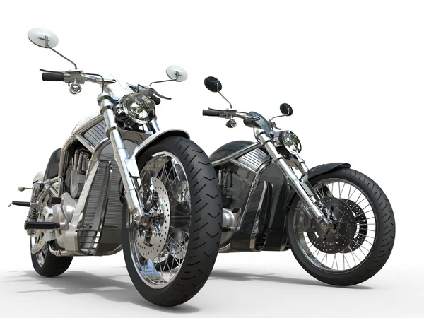 Schwarz-weiße Oldtimer-Motorräder — Stockfoto