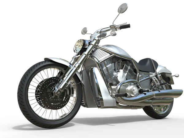 强大的老式摩托车-白 — 图库照片