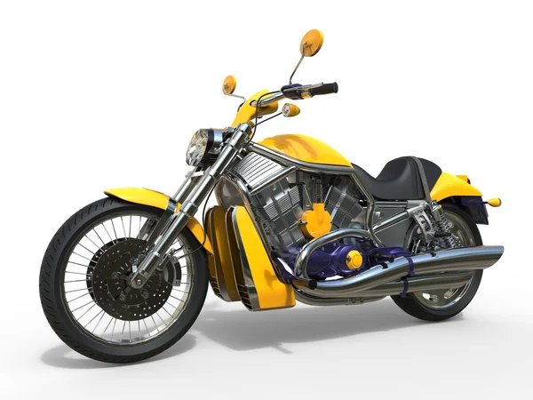 Poderosa motocicleta amarela — Fotografia de Stock