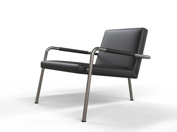 Svart läder stol — Stockfoto