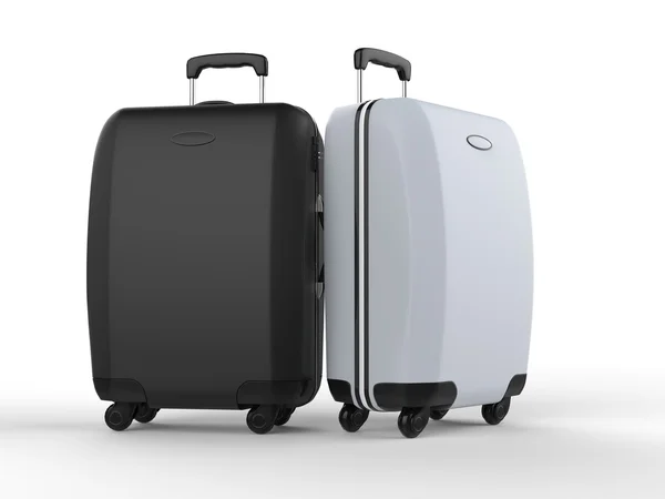 Черно-белые чемоданы — стоковое фото