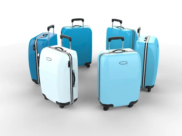 Tonos de maletas azules —  Fotos de Stock