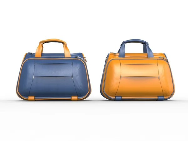 Modern blue  and yellow handbags — Stock Photo, Image