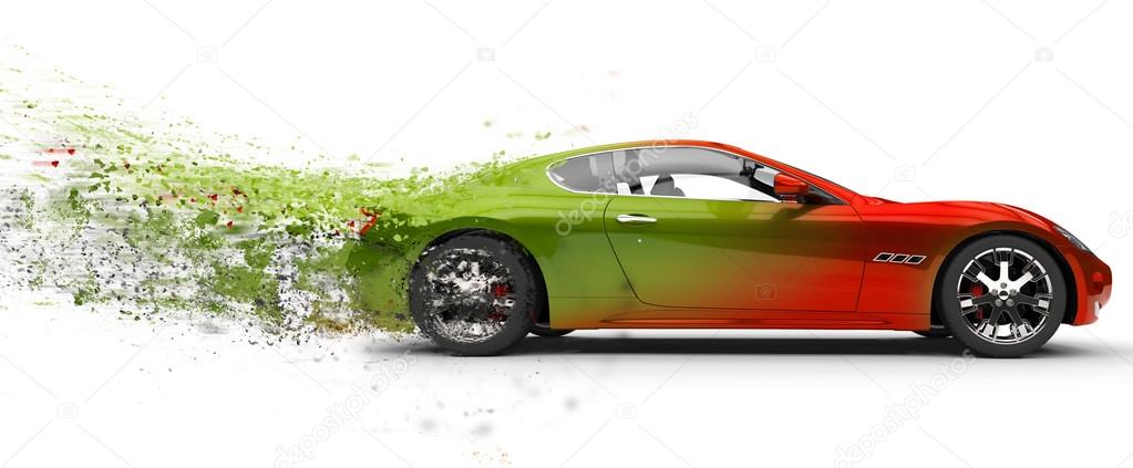 Fast car - paint peeling off