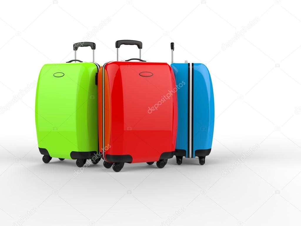 Colorful luggage suitases