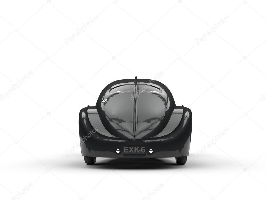 Black Vintage Concept Car - Back View