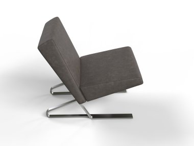 Modern kahverengi deri koltuk - Üstten Görünüm