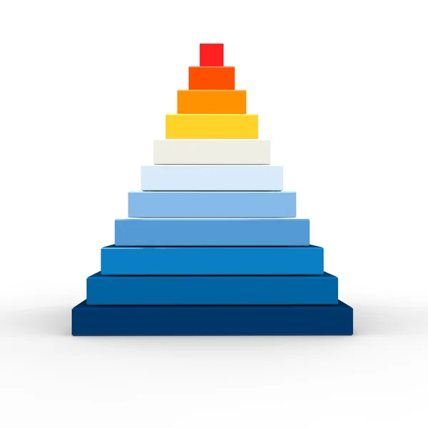 Success 3D pyramid chart - front view — Stock Photo, Image