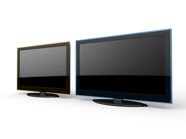 Orange and blue monitors — Stock Photo, Image