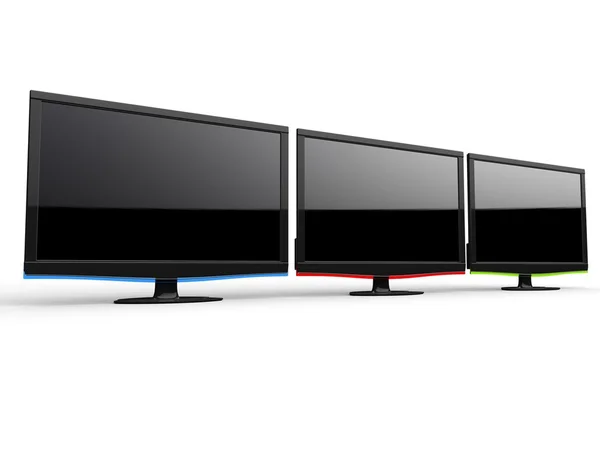 Reihe moderner Fernsehbildschirme — Stockfoto