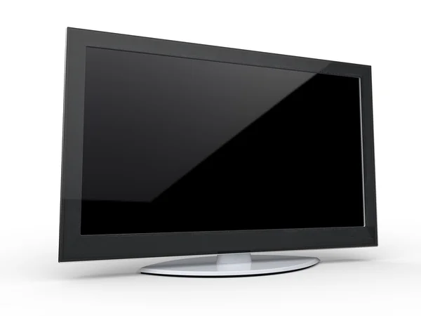 Moderní černá obrazovka Tv — Stock fotografie