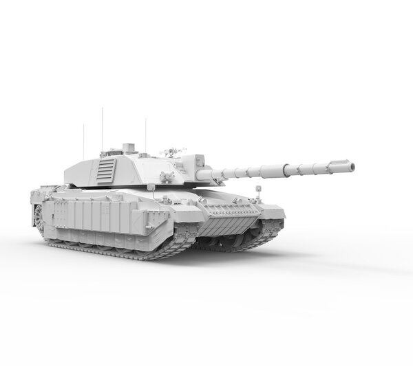 Белый игрушечный танк
