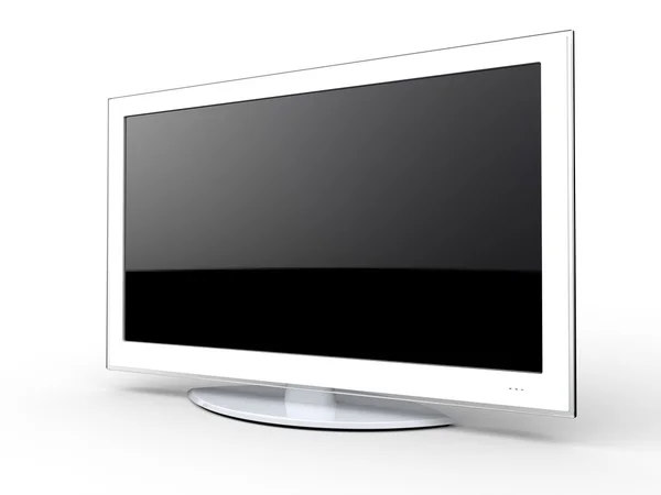 Modern white TV screen — Stock Photo, Image