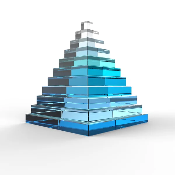 Piramide di vetro 3D — Foto Stock