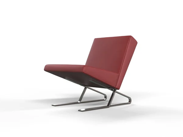 Moderne rood lederen fauteuil — Stockfoto
