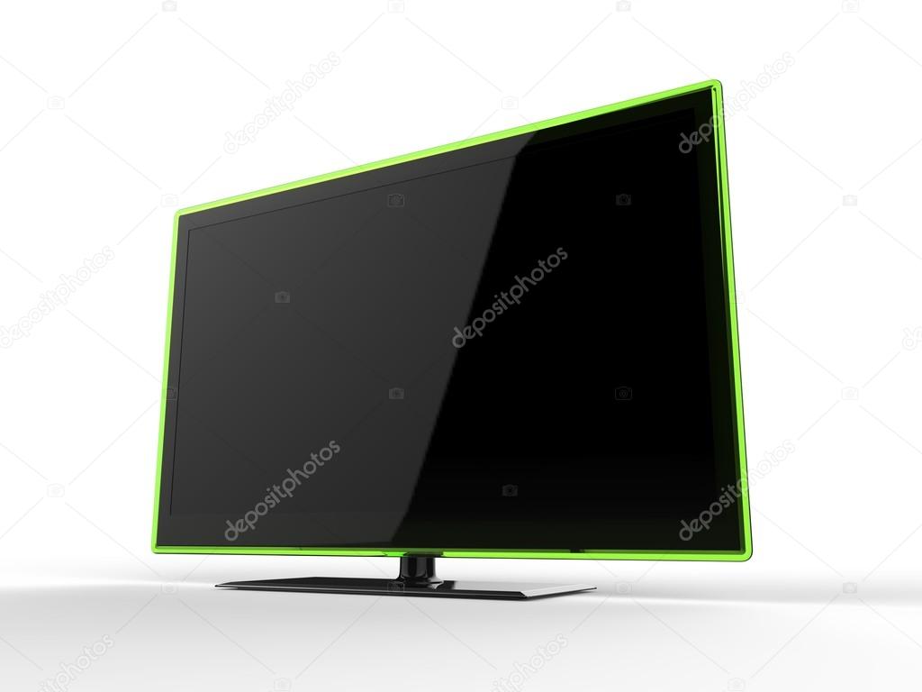 Modern TV set with green rim