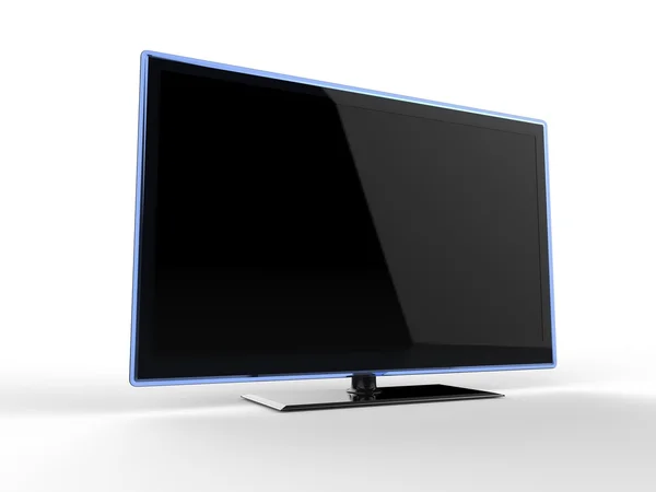 Moderne Tv-toestel met bleke blauwe rand — Stockfoto