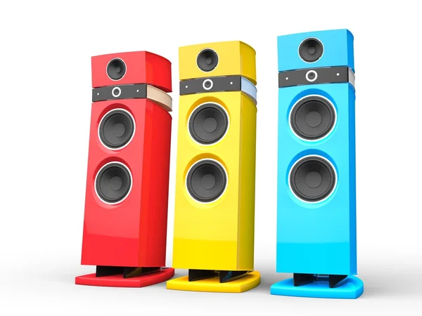 Altavoces de alta tecnología - colores base — Foto de Stock