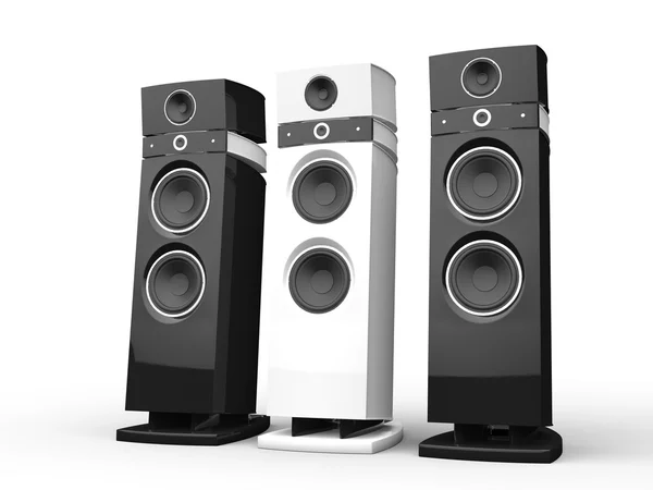 Altavoces de alta tecnología: blanco y negro — Foto de Stock